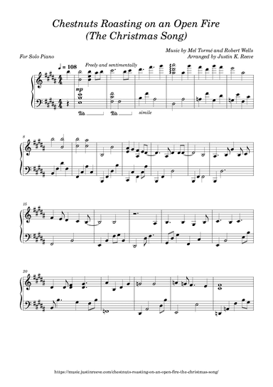 The Christmas Song (chestnuts Roasting On An Open Fire) (arr. Justin K. Reeve)