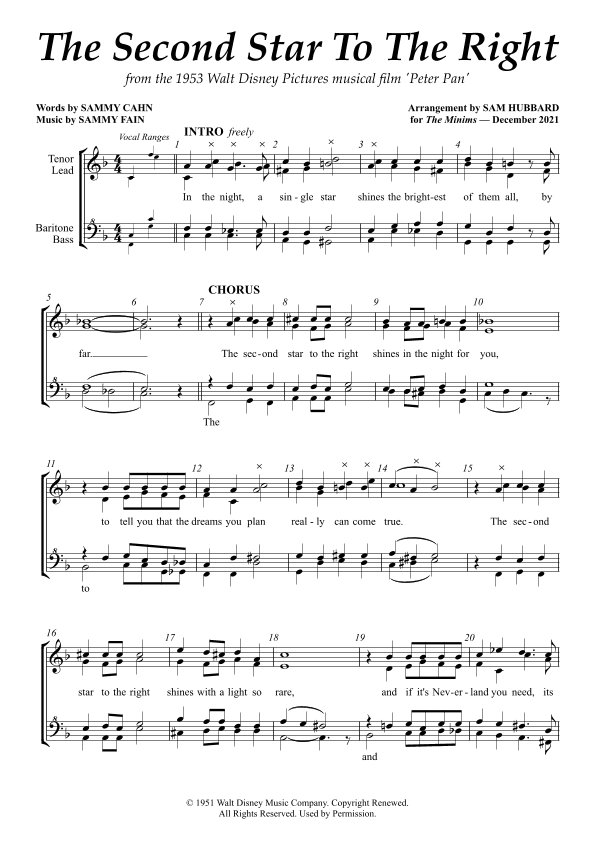 The Second Star To The Right (arr. Sam Hubbard)