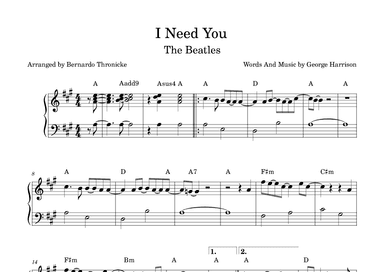 I Need You (arr. Bernardo Thronicke)