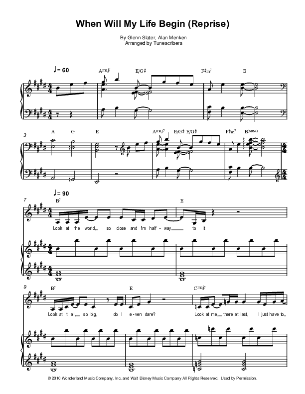 When Will My Life Begin (Reprise) (arr. Tunescribers)