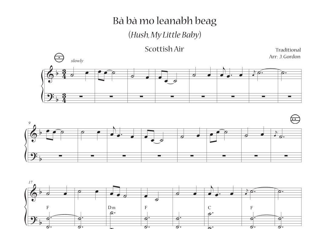 Bà bà mo leanabh beag (Hush, My Little Baby) (arr. Julia Gordon)