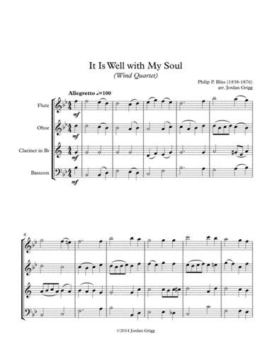 It Is Well with My Soul (Wind Quartet) (arr. Jordan Grigg)
