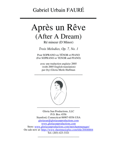 Apres un Reve, D min., p/voc, new English w/ French, Tuscan (arr. Gloria Merle Huffman, translator)
