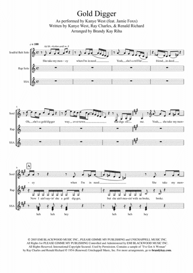 Gold Digger (arr. BK Riha / Brandy Kay Riha)