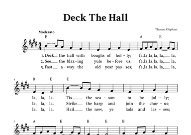 Deck The Hall - Lead Sheet (E Major) (arr. Yuri Noronha)