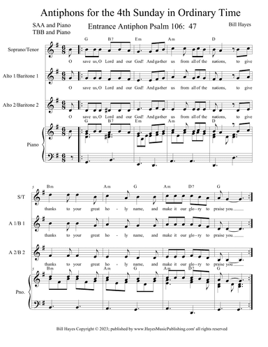 Antiphons for the 4th Sunday in Ordinary Time