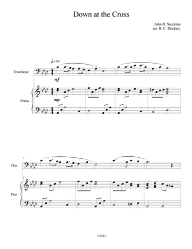 Down at the Cross (Trombone Solo with Piano Accompaniment) (arr. B. C. Dockery)