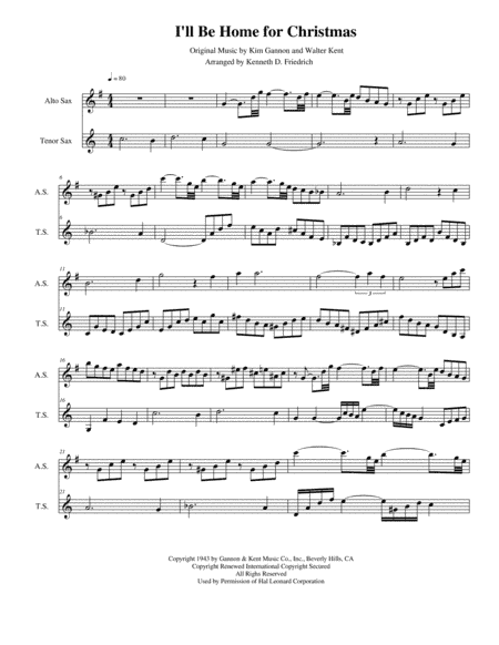 I'll Be Home For Christmas (arr. Kenneth D. Friedrich)