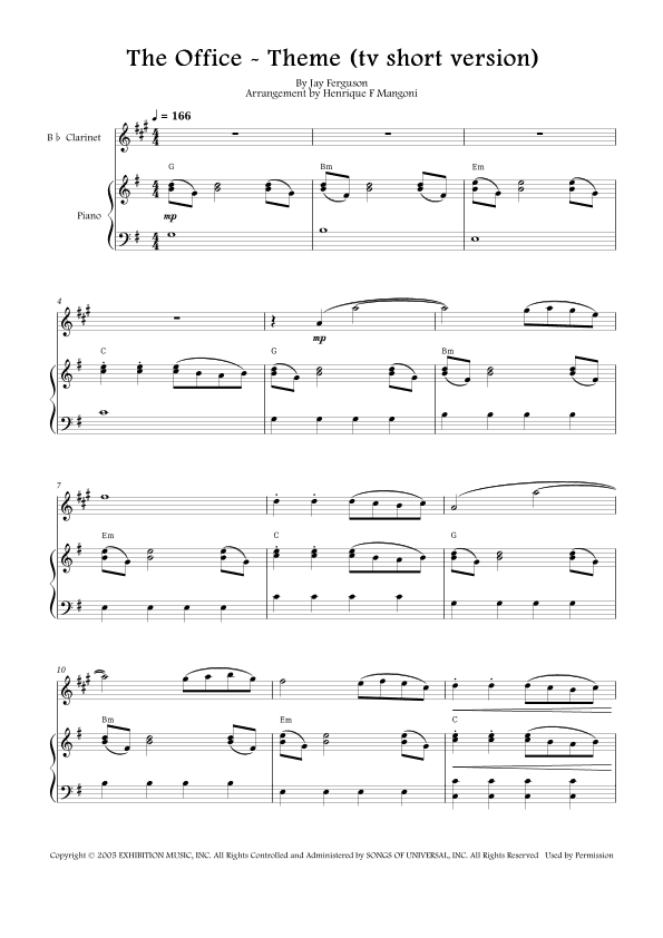 The Office - Theme (arr. Henrique F Mangoni)