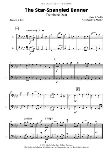 The Star-Spangled Banner (arr. Gert Th. Walter)