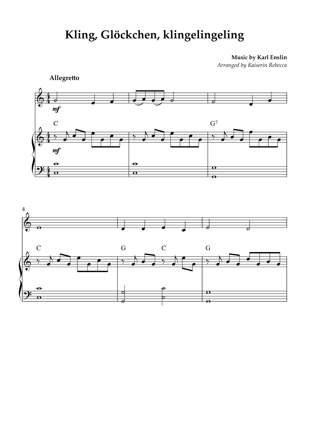 Kling, Glöckchen, klingelingeling (arr. Kaiserin Rebecca)