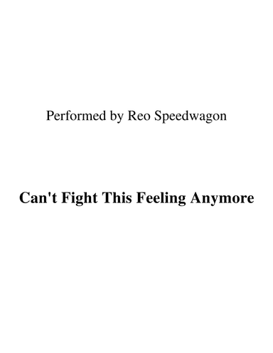 Can't Fight This Feeling (arr. Ronn M)