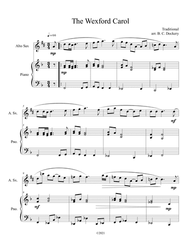 The Wexford Carol (Alto Sax Solo with Piano Accompaniment) (arr. B. C. Dockery)