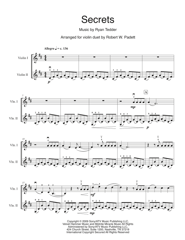 Secrets (arr. Robert W. Padgett)