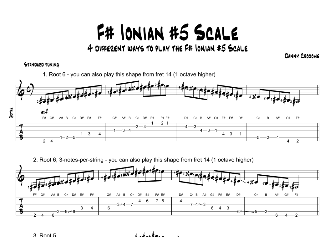 F# Ionian #5 Scale (4 Ways to Play)