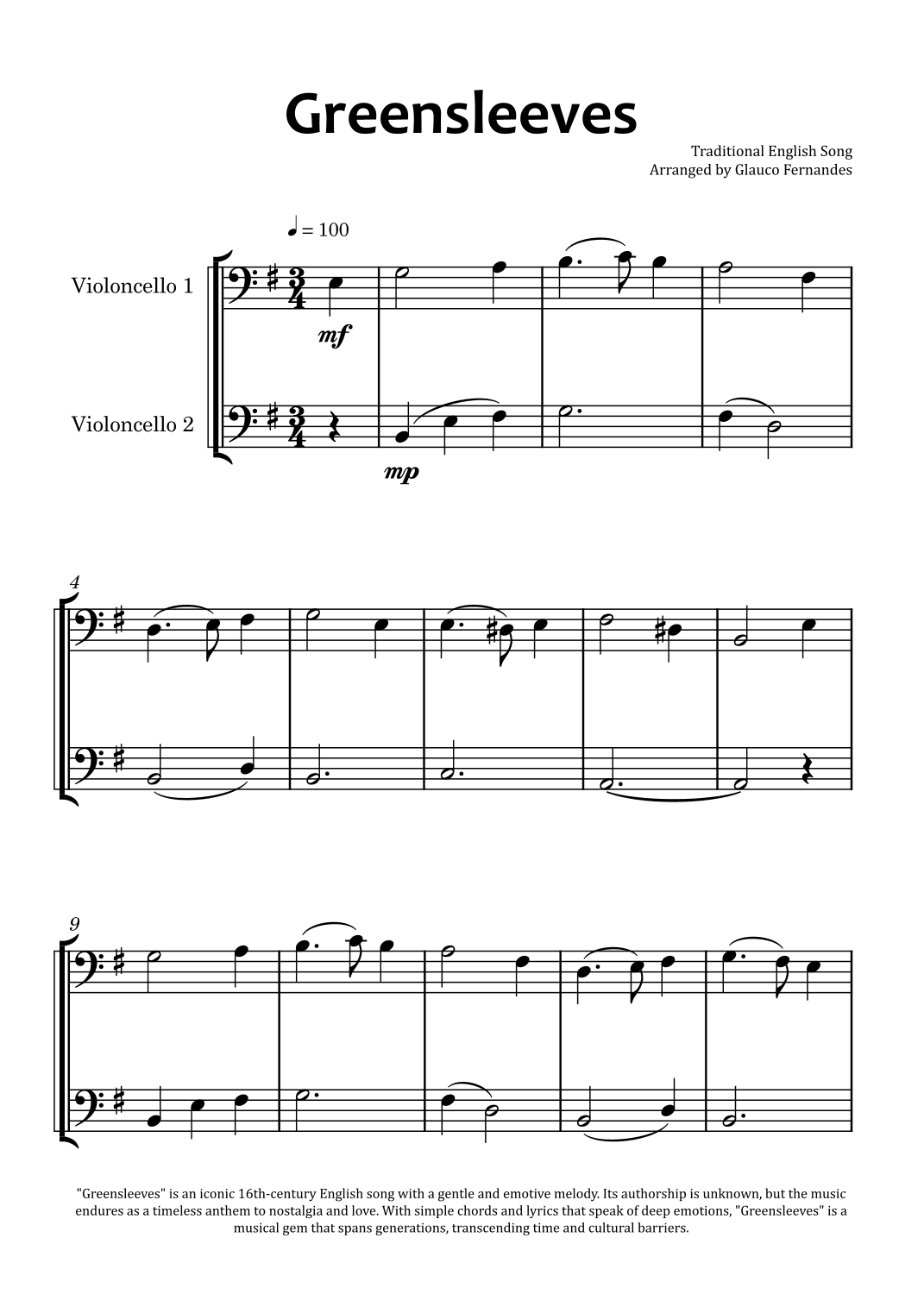 Greensleeves (arr. Glauco Fernandes)