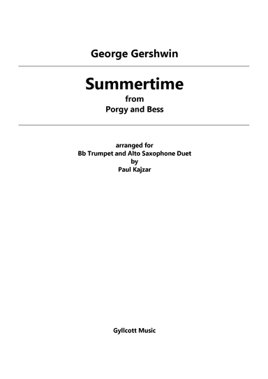 Summertime (arr. Paul Kajzar)