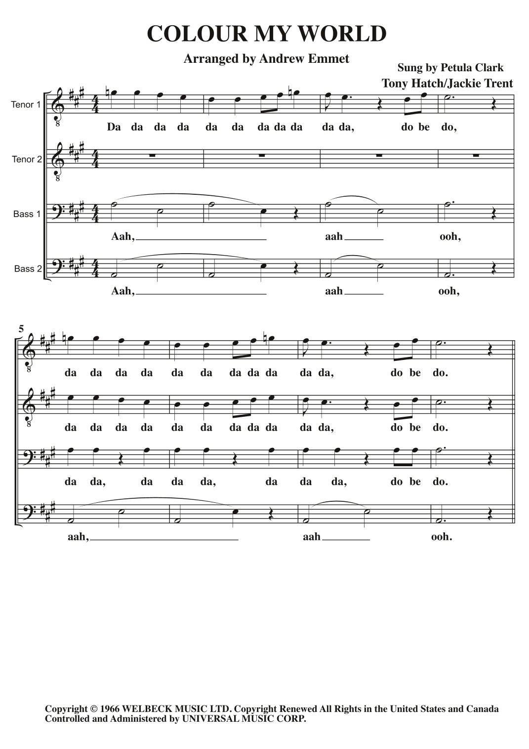 Color My World (arr. Andrew Emmet)