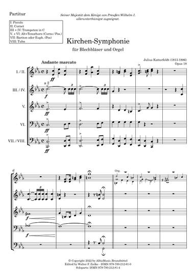KIRCHEN-SYMPHONIE for organ and brassband, opus 18 (conductor score) - Score Only