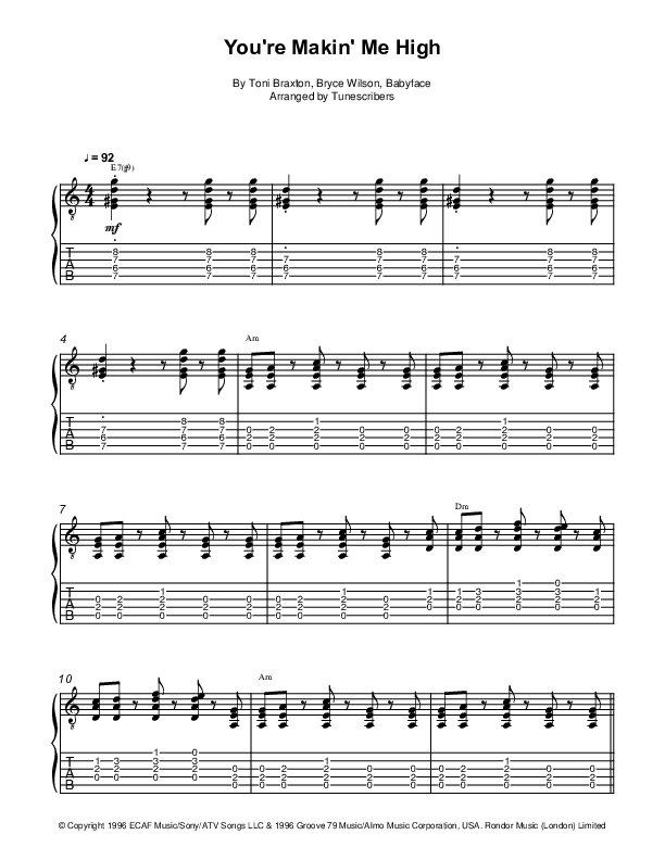 You're Makin' Me High (arr. Tunescribers)