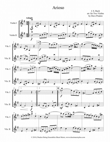 Bach Arioso for Two Violins (arr. Dave Prudon)