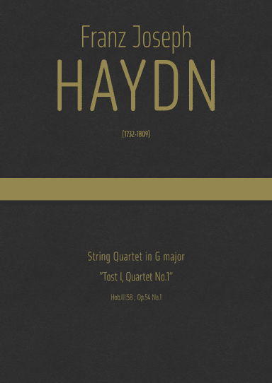 Haydn - String Quartet in G major, Hob.III:58 ; Op.54 No.1"Tost I, Quartet No.1" (arr. J.G. Cucó Barber)