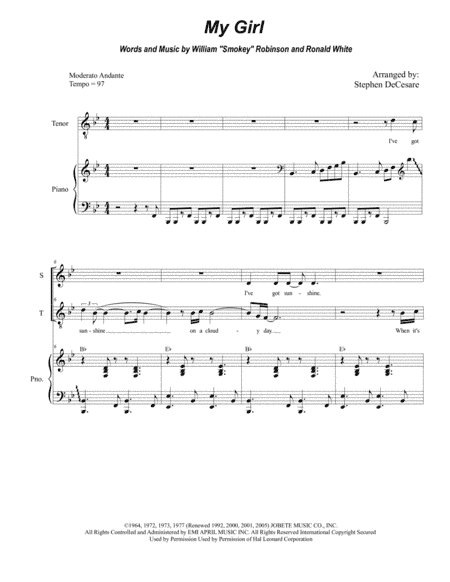 My Girl (arr. Stephen DeCesare)