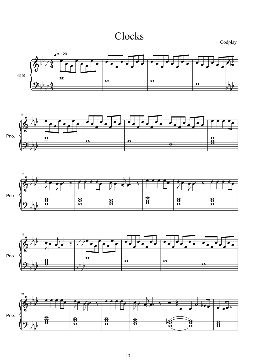 Clocks (arr. Coldplay)