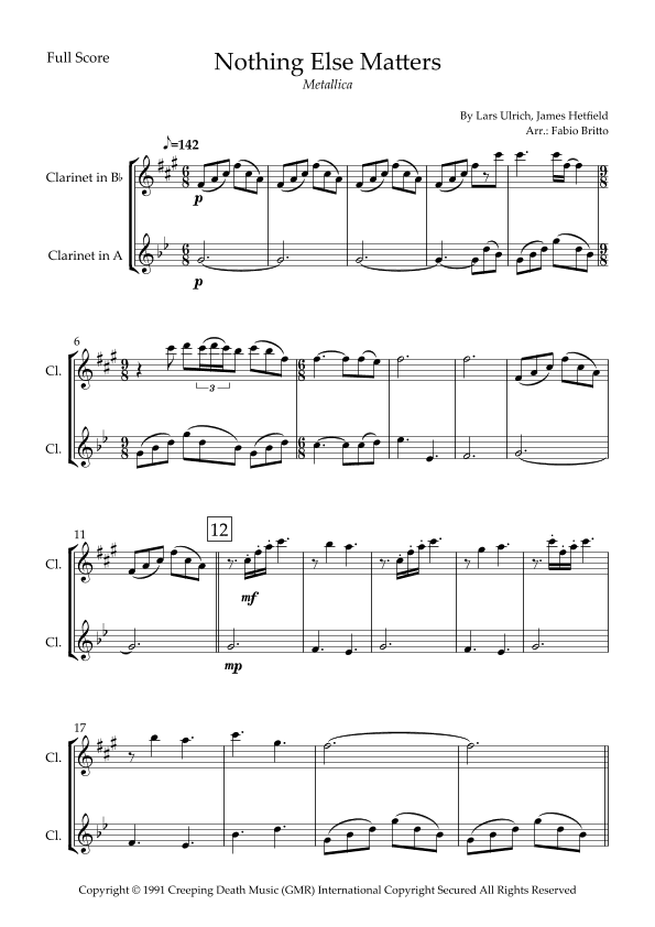 Nothing Else Matters (arr. Fabio Britto)