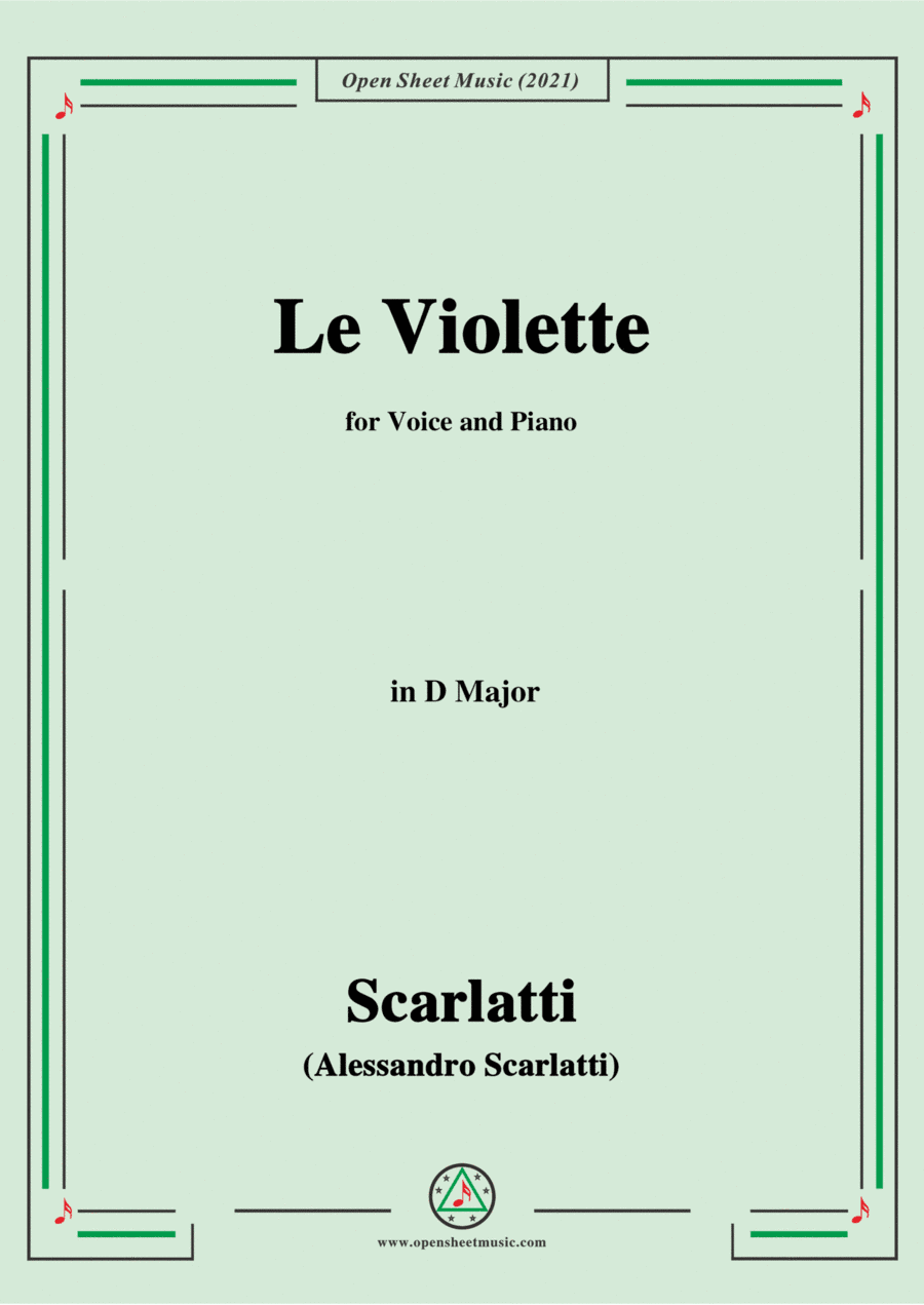 Scarlatti-Le Violette in D Major,from Pirro e Demetrio,for Voice&Piano (arr. MSM)
