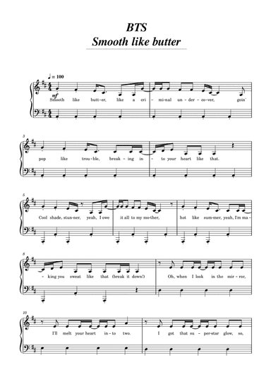 Butter (arr. SHEET MUSIC HUB)