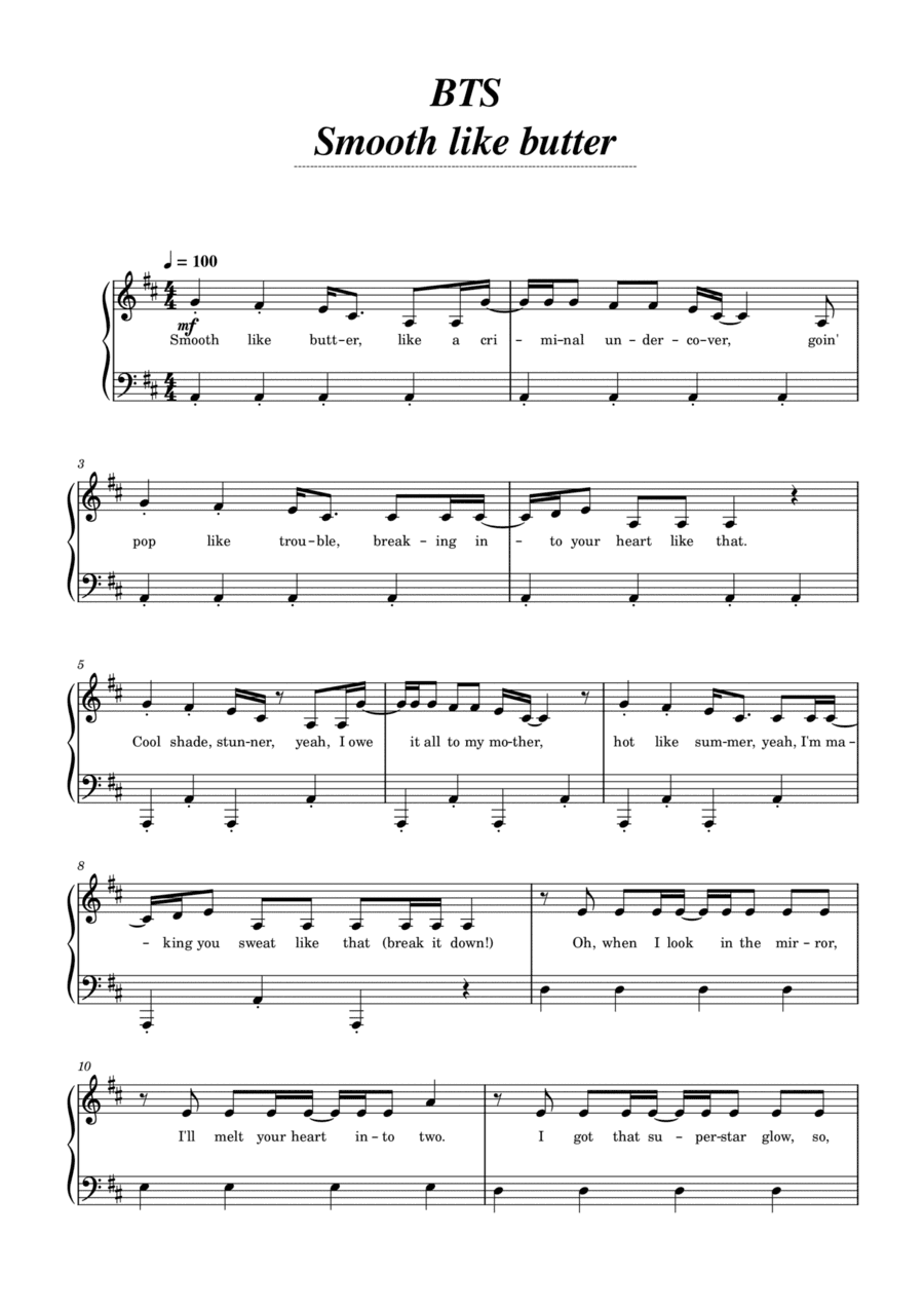 Butter (arr. SHEET MUSIC HUB)