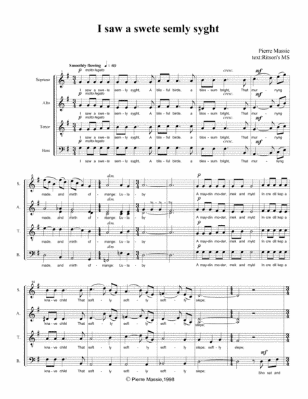 I Saw a Swete Semly Syght (winner of Amadeus Carol Competition 1999)