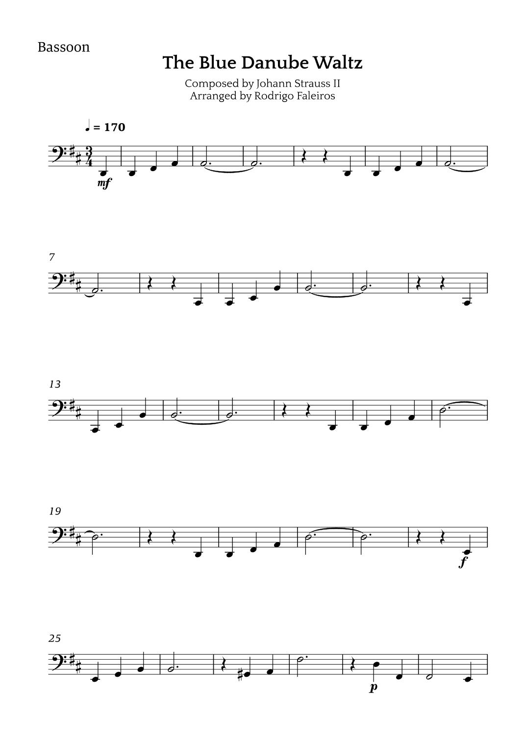 The Blue Danube Waltz (arr. Rodrigo Faleiros)
