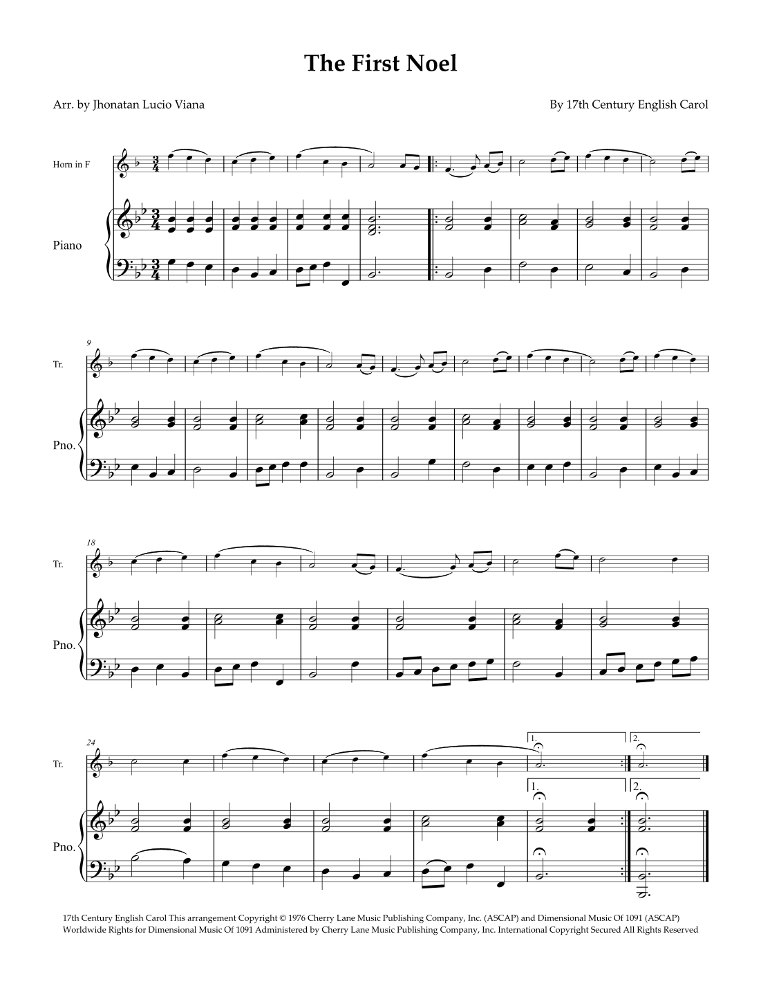 The First Noel (arr. Jhonatan Lucio Viana)