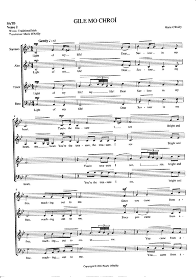 GILE MO CHROI SATB verse 1