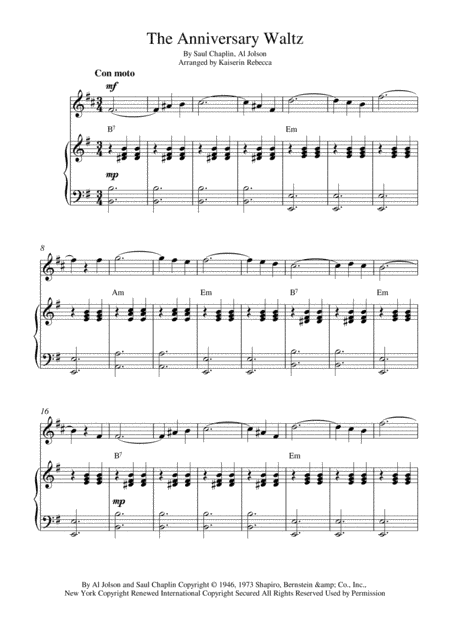 The Anniversary Waltz (arr. Kaiserin Rebecca)