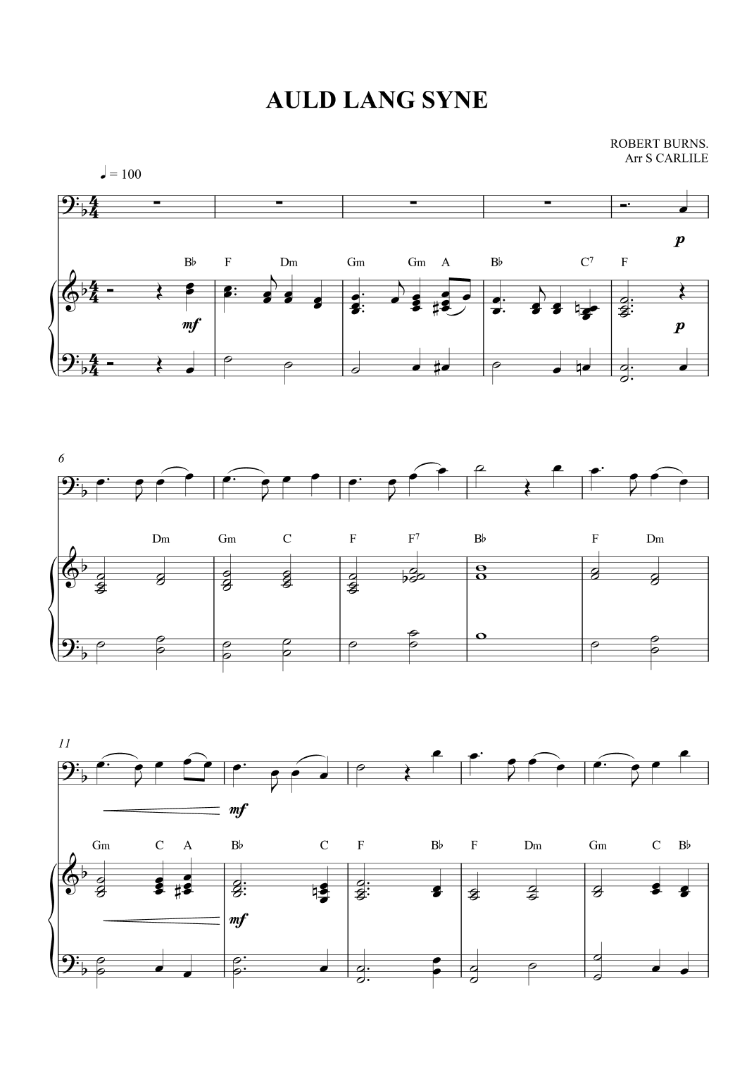 Auld Lang Syne (arr. SCMusic)
