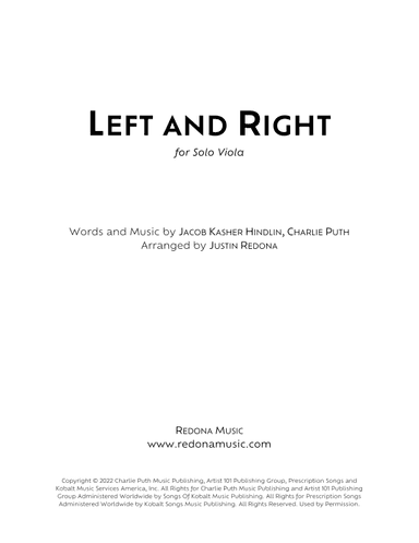 Left And Right (arr. Justin Redona)
