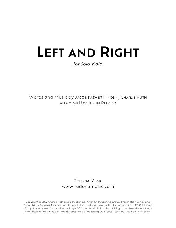 Left And Right (arr. Justin Redona)