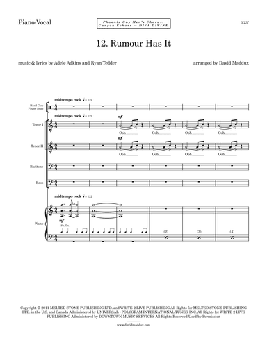 Rumour Has It (arr. David Maddux)
