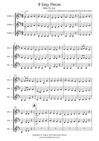 8 Easy Trios, for Violin (arr. David Burndrett)
