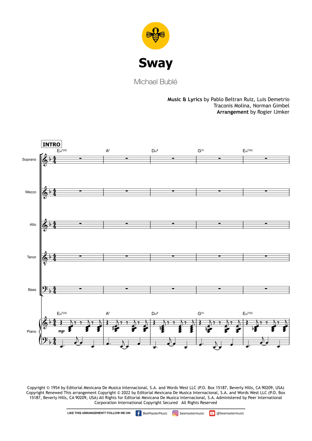 Sway (quien Sera) (arr. Rogier Ijmker)