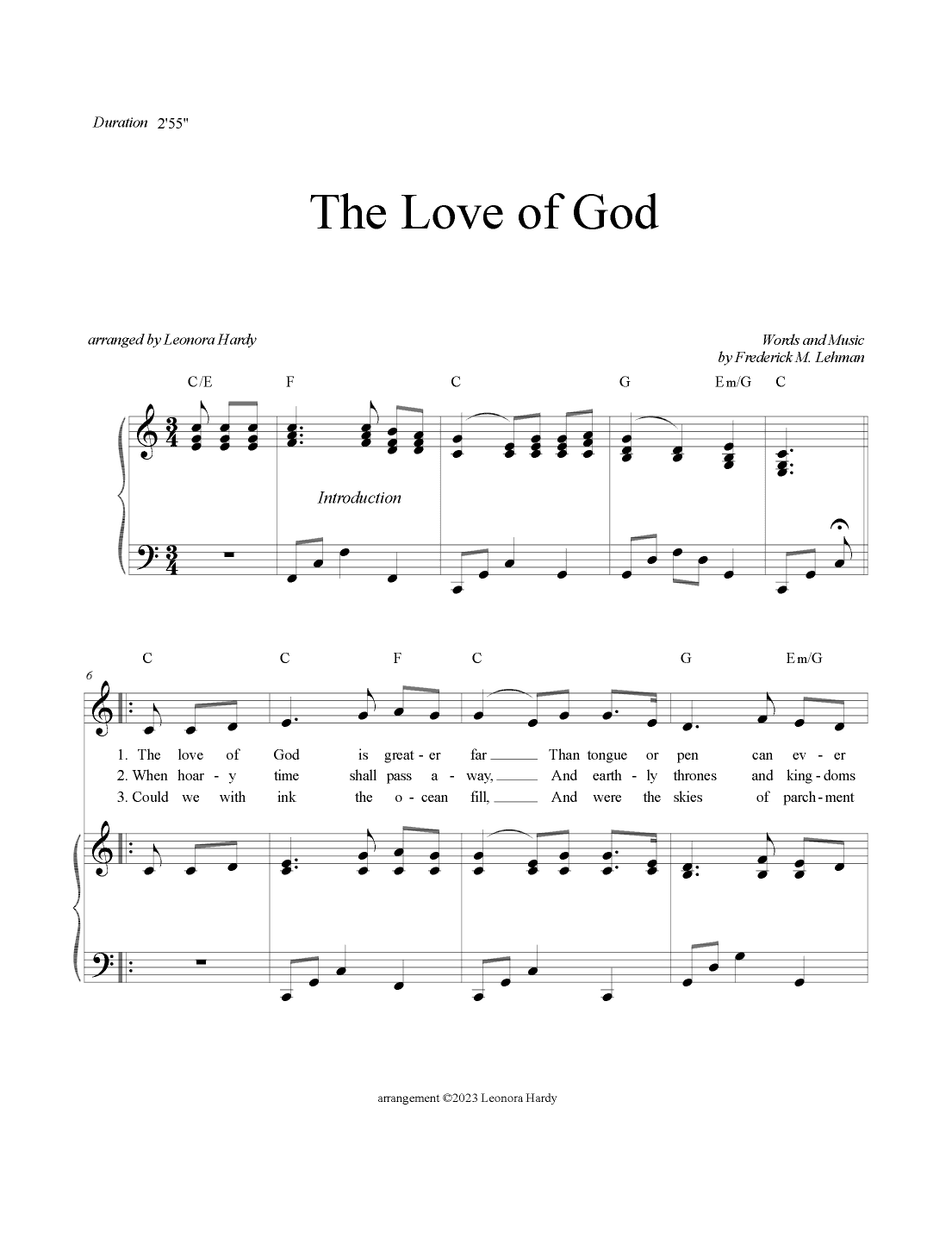 The Love of God (arr. Leonora Hardy)