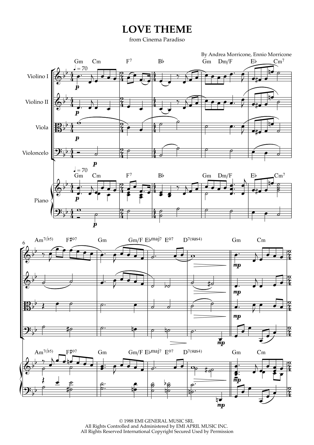 Love Theme (tema D'amore) (arr. Karen Gueiros)