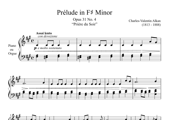 Prelude Opus 31 No. 4 in F# Minor (arr. Zachary Corbett)