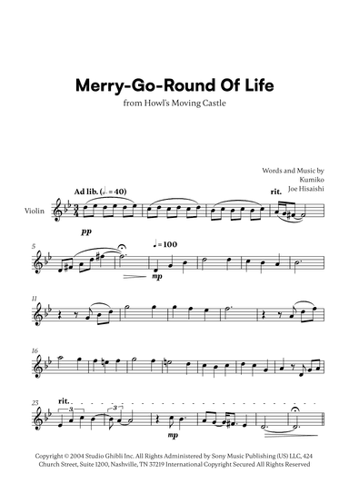 Merry-go-round Of Life (arr. Cadenza Editions)