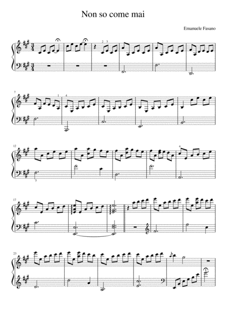 Non so come mai - Emanuele Fasano (arr. F. Chiofalo)