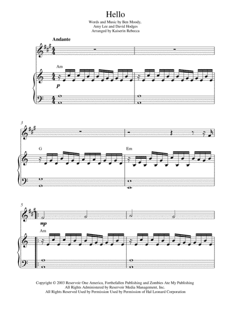 Hello (arr. Kaiserin Rebecca)