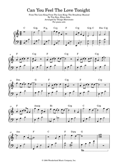 Can You Feel The Love Tonight (arr. Thiago Marconato)